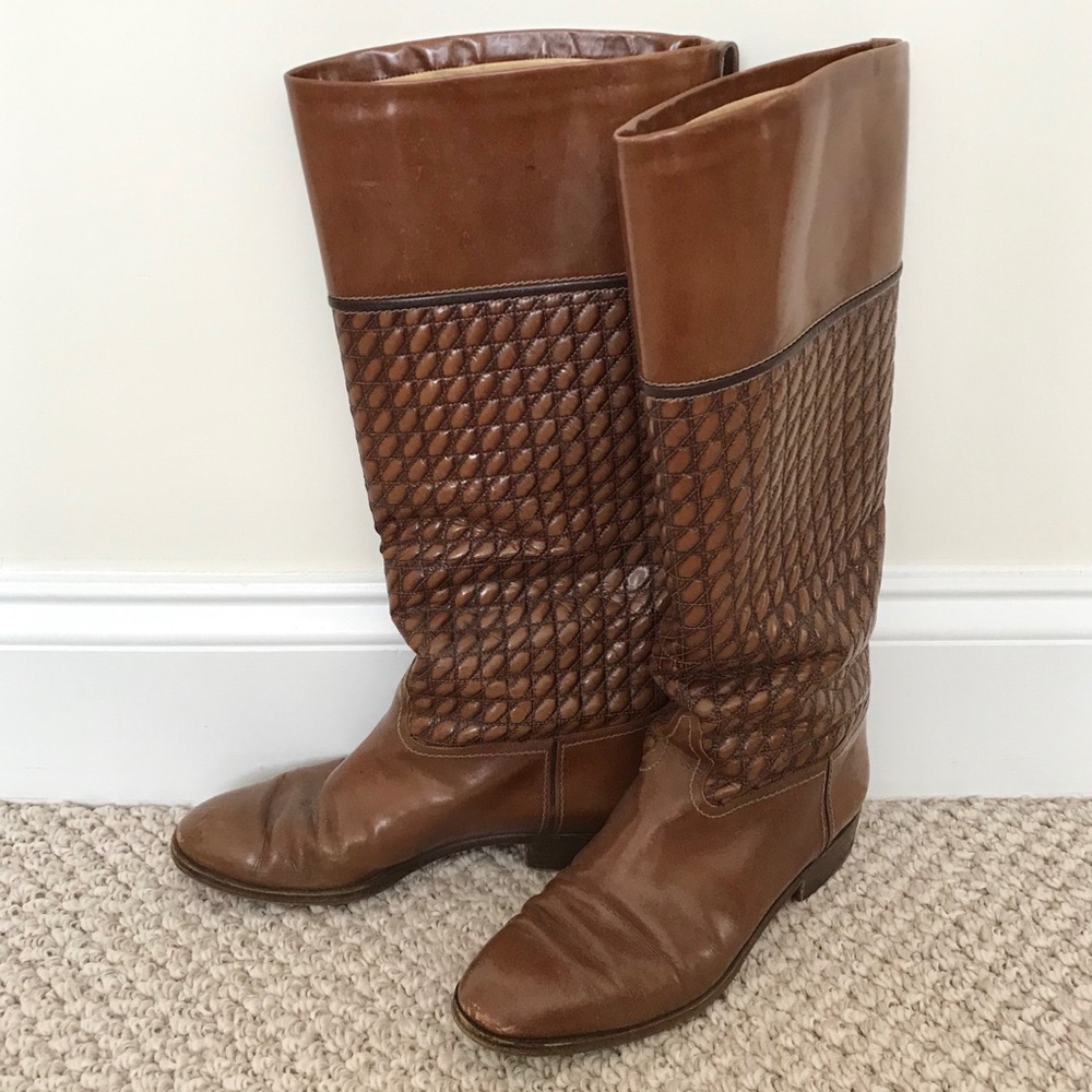 Vtg Pollini Italian Leather Boots 36